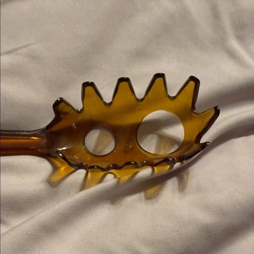 Vintage Ultratemp Amber Pasta Server